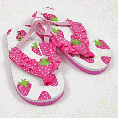 Tüdrukute varbavahe sandaalid maasikatega