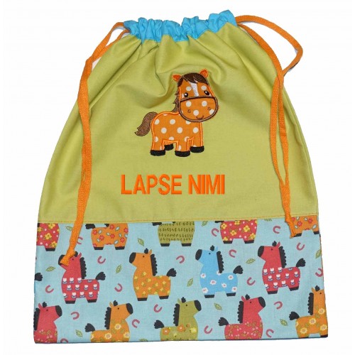 Personalized bag orange pony