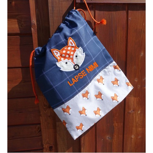 Perzonalised PJ or shoe bag with Fox applique