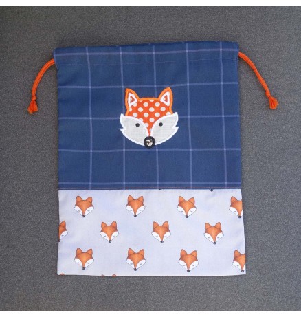Perzonalised PJ or shoe bag with Fox applique